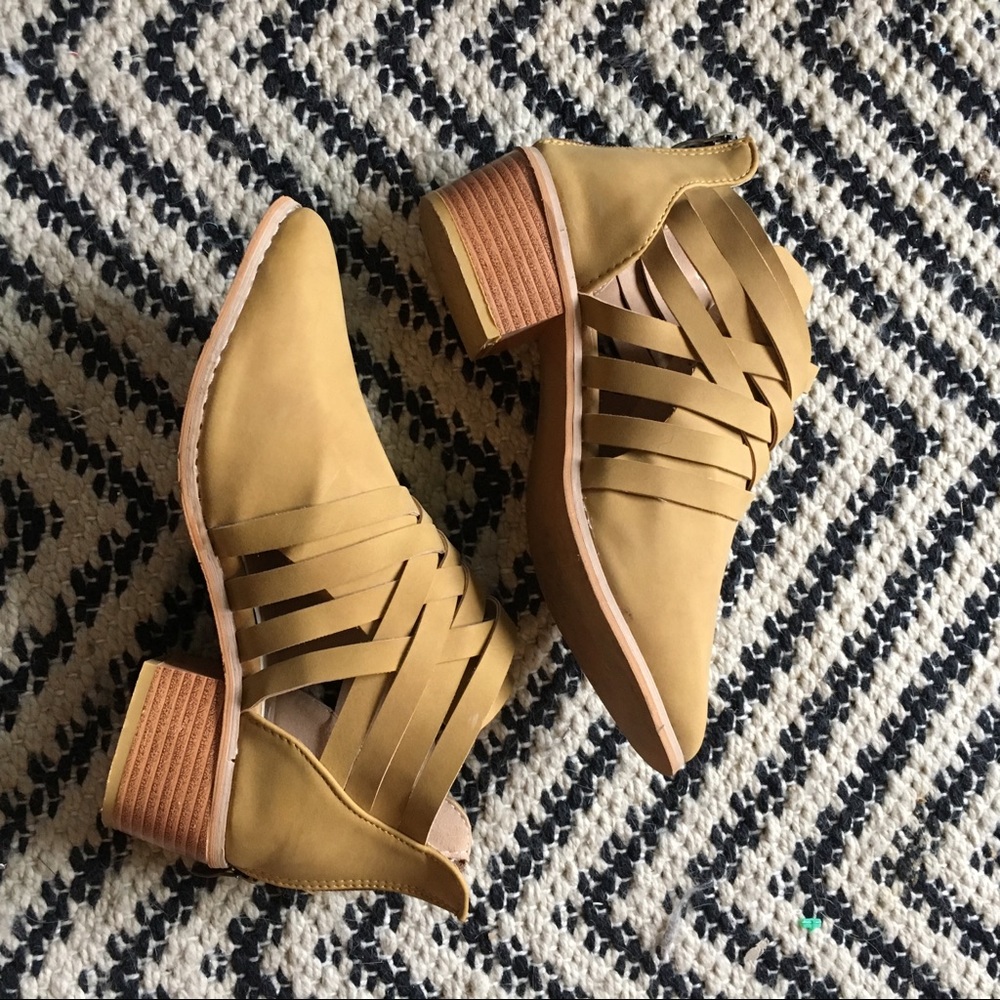 Cutout heel booties